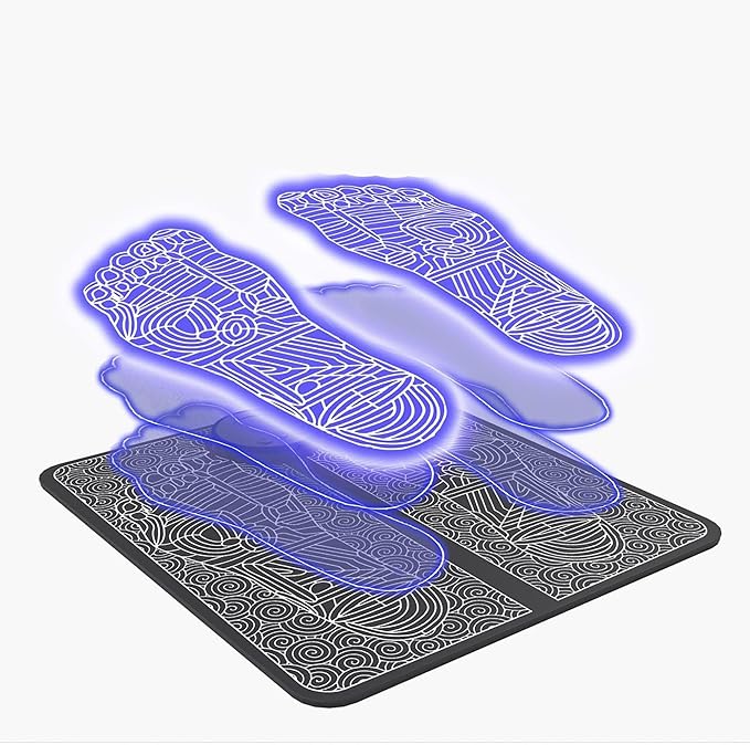 EMS Foot Massager MatFoot Stimulator Massager Pad–Improved Circulation and Pain Plantar Fasciitis Relief Muscle Relaxation Foldable Legs &amp Feet Massager