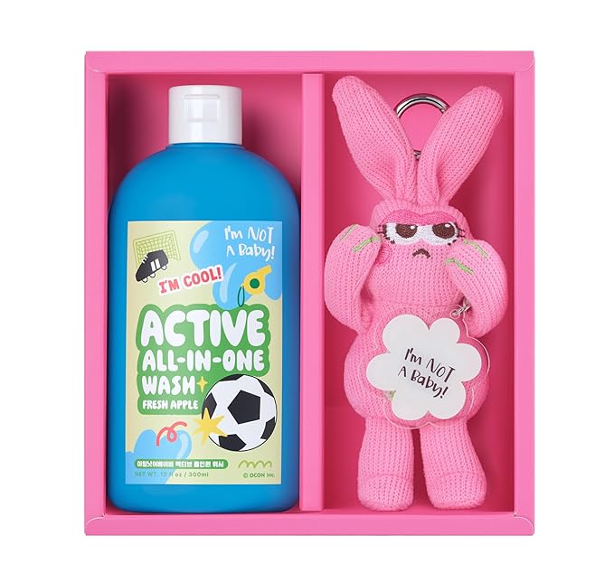 I'm NOT A Baby! Active All-in-One Wash Gift Set | Vegan | Cooling | Deodorizing | Allergen Free | Dermatest Excellent (Green Apple)
