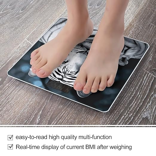 White Tiger Bathroom ScaleHighly Accurate Digital Weighing Machine for People Bright LED Display Weight Scale for The Aldult Home Use