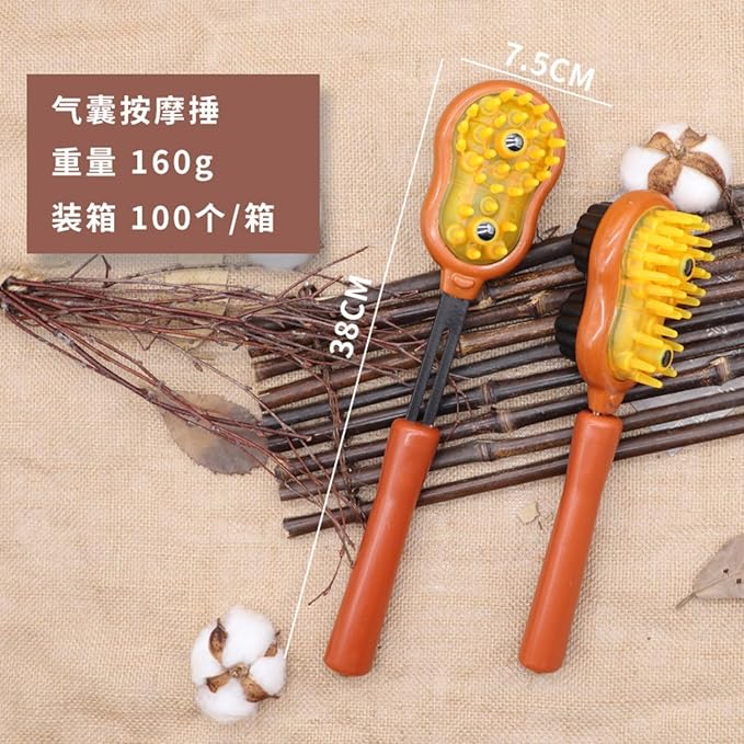 可伸缩按摩棒 Leg Arms Back Calves Roller Massage Roller Stick 敲背按摩器拍打锤芭蕉软针面按摩锤 Manual Body Massage Hammer HomeOffice Body Electric Massagers