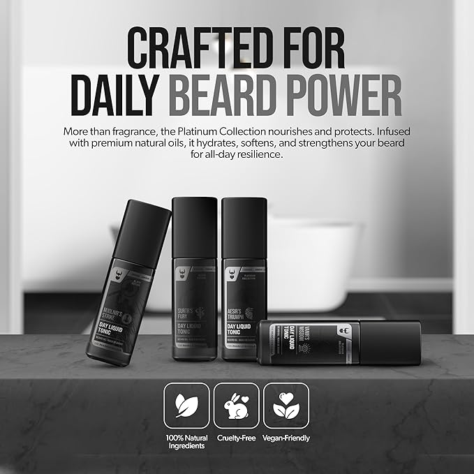 Beard Oil for Men by Beard Struggle - Day Liquid Tonic Beard Growth Oil - Moisture &amp Soften Your Beard - Platinum Collection Loki Unscented (1.35 Fl oz)