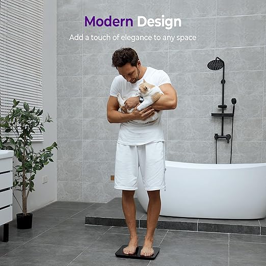 Ovutek Bathroom Scales Digital Weight Topnotch Quality 450lb Weight Scale Most Accurate to 0.05lb Automatic Weighing Scale for Body Weight Baby Pet Larger LED Sturdy and Durable Base Machine