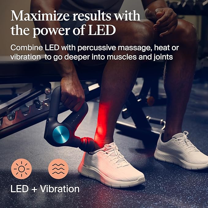 Therabody Theragun PRO Plus - 6-in-1 Deep Tissue Percussion Massage Gun Handheld Personal Massager for Full Body Pain Relief &amp Muscle Tension with Biometric Breathwork Vibration &amp Heated Att