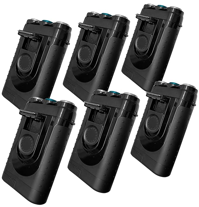 Tacshaver by Bell+Howell Moustache and Beard Rotary Shaver with Pop-up Trimmer for Sharper Moustache and Sideburn Edges Seen On TV Deluxe Set of 6 Rechargeable