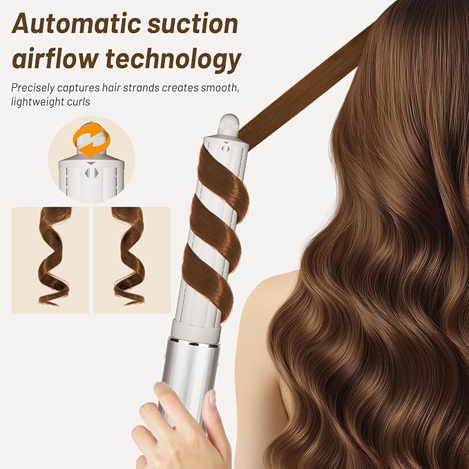 Long Barrel Curling and 6-Inch Large Diffuser Attachment Compatible with Shark FlexStyle