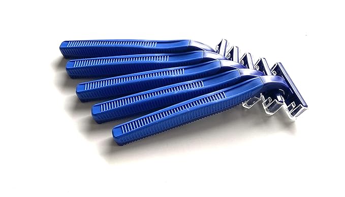 100 Box Combo of Blue and Pink Razor Blades Disposable Stainless Steel Hospitality Quality Shavers High End Twin Blade Razors for Men and Women with Aloe Vera Lubrication Strip