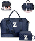 Birthday Gifts for 6-13 Year Old Girls - Personalized Duffle Travel Bags Monogram Overnight Bags with Makeup Bag Gifts for Family (Letter Z)