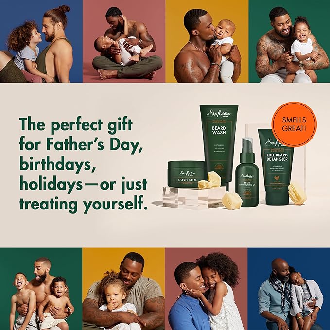 SheaMoisture Beard Kit for Men – Beard Wash Conditioning Beard Oil Full Beard Detangler + Beard Balm with Shea Butter &amp Maracuja Oil Gifts for Men (4 Piece Set)