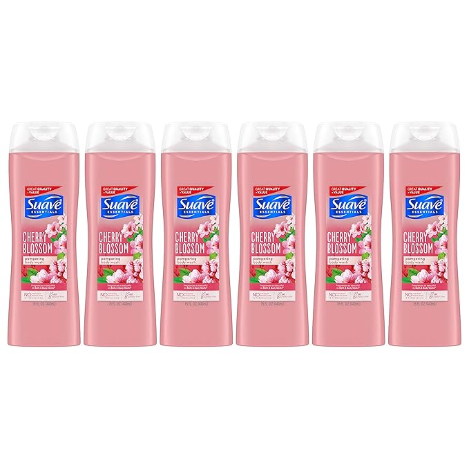 Suave Essentials Body Wash Cherry Blossom Packaging May Vary 15 Fl Oz Pack of 6