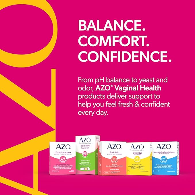 AZO Dual Protection Urinary + Vaginal Support Prebiotics and Probiotics for Women* Starts Working Within 24 Hours Non-GMO 30 Count