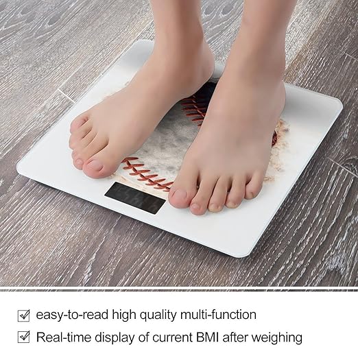 Baseball Weight Scale for Body Weight Digital Bathroom Scale High Capacity Accurate Digital Weighing Scales and Easy-to-Read on Backlit LCD Display Scales