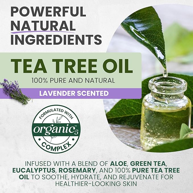 Tea Tree Oil Body Wash Original + Lavender Limited Edition Maxtherapy Bundle | Cleanser &amp Defense with 100% Pure Tea Oil &amp Lavender Oil 16 fl oz Each