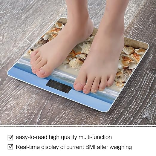 Beach Shells Scale for Body Weight Digital Bathroom Scale Accurate Smart Weight Scales with Large Display Weighing Machine High Precision Scales