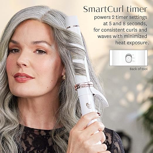 T3 CurlWrap Automatic Rotating Curling Iron with Longer Barrel 2 Timer Settings 9 Heat Settings Auto-Rotating Ceramic Barrel and Ion Generator for Fast Easy Curls and Waves on All Hair Types