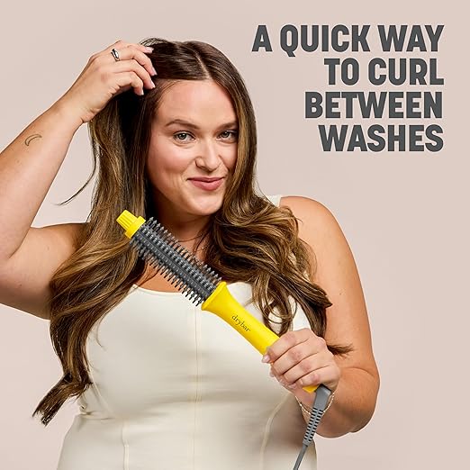 Drybar The Curl Party Heated Curling Round Brush – Salon Curling Wand with Long-Lasting Shiny Results
