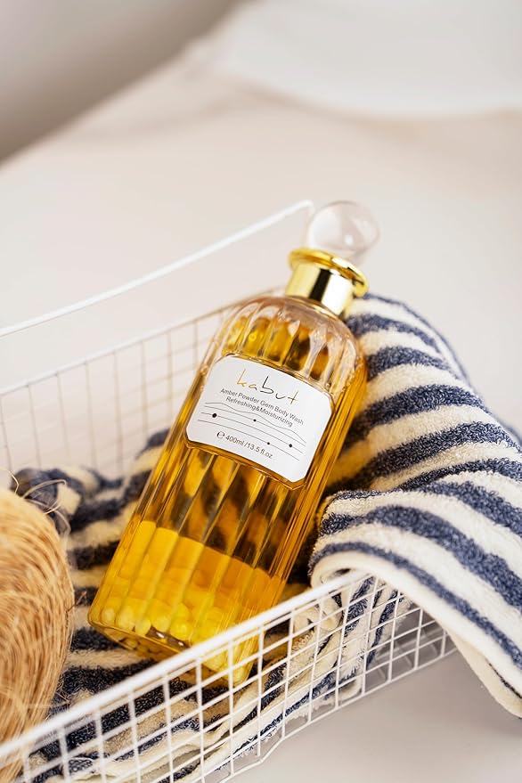 Kabut Pearl Extract Body Wash Amber Powder Infused Plant-Based Natural Formula for Daily Cleansing Gentle Hydrating Shower Gel 400ml