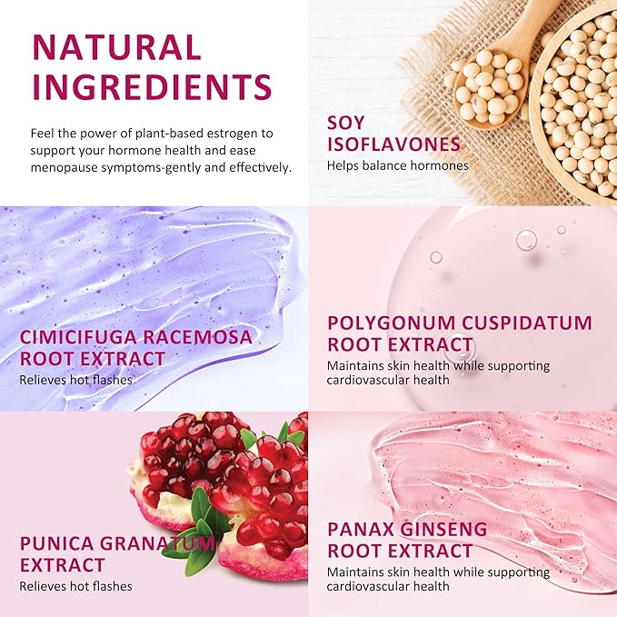 Estrogen Cream For Women Natural Bioidentical Hot Flashes Menopause Relief Estrogen Cream With Wild Yam Menstrual Cycle &amp Body Balance Support Helps Reduce Hot Flashes Paraben-Free Vegan 3