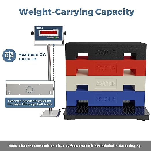 48x48 Industrial Floor Scale Professional Platform Scale with Digital Indicator Weighing Scale for Warehouse Shipping and Industrial Use 10000 lb x 1 lb Black