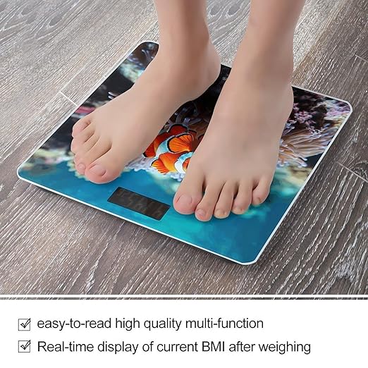 Clown Fish Smart Scale for Body Weight Accurate Bathroom Scale with LED Display Digital Weight Scales Weighing Machine High Precision Scales for Bath Home