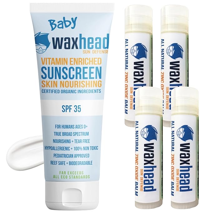 Waxhead Baby Sunscreen Kids Toddler Sunscreen Baby Sunscreen 0-6 Months SPF Lip Balm SPF Zinc Oxide Sunscreen Lip Sunscreen For Lips