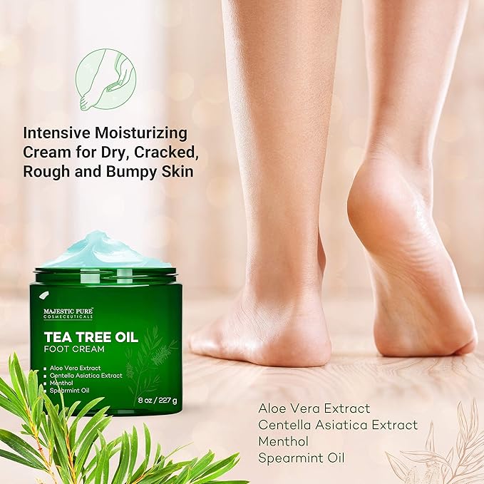 MAJESTIC PURE Tea Tree Body Wash Tea Tree Foot Cream &amp Tree Tea Face Cream Bundle