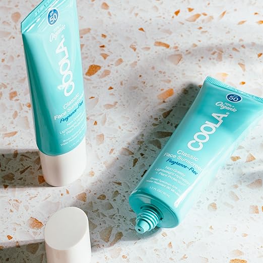 COOLA Organic Face Sunscreen SPF 50 Sunblock Lotion Dermatologist Tested Skin Care for Daily Protection Vegan and Gluten Free Fragrance Free