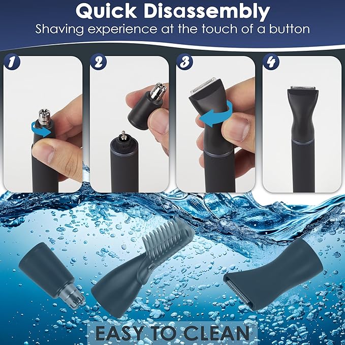Nose Hair Trimmer for Men and Women Painless 3 in 1 Men's Ear and Nose Hair Trimmers 2025 USB-C Rechargeable Facial &amp Body Detail Hair Trimmer Clipper with High Speed and Dual-Edge Blades
