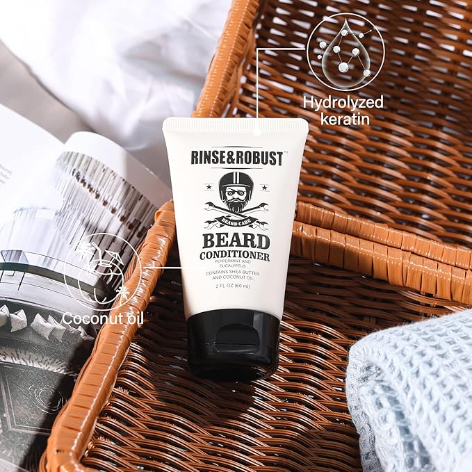 Beard Growth Kit for Men Beard Care Set 8pcs with Traveling Bag Beard Grooming Wash &amp Beard Conditioner Kit
