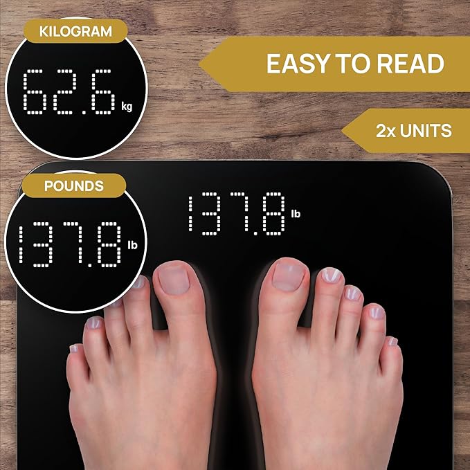 INEVIFIT Bathroom Scale &amp Digital Kitchen Scale Fitness Bundle Complete Body Composition and Nutrition Tracking Solution with Batteries Included