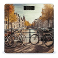 Bicycles in Amsterdam Scale for Body Weight High Precision Digital Weight Scales with LCD Display Anti-Slip Sturdy Slim Tempered Glass Bathroom Scale for Home Use