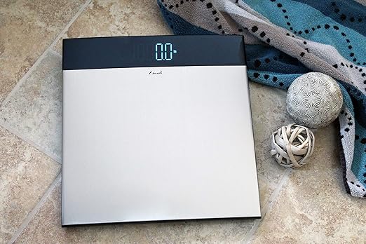 Escali Extra Large Stainless Steel Digital Electronic Bathroom Scale for Body Weight with Extra-High Capacity of 440 lb Batteries Included