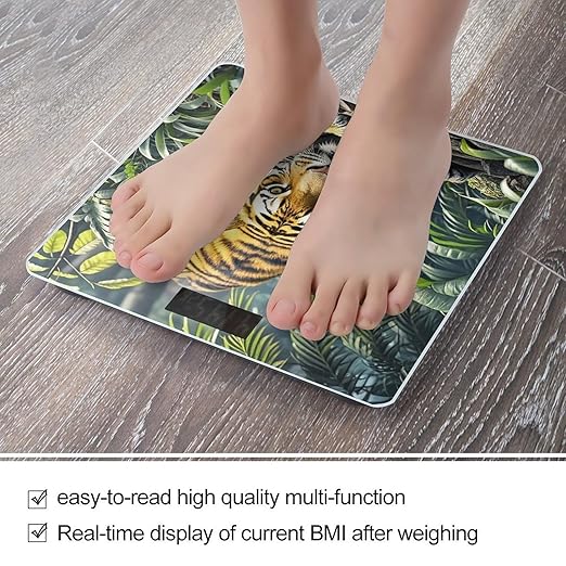 Tiger in Jungle Scale for Body Weight Smart Scales Digital Bathroom Scale High Precision Weighing Scales with Large Display Weighing Machine for People