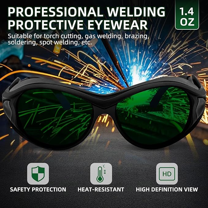 Wrap Around Side Shields &amp TR90 Frame Laser Safety Glasses ANSI Z87.1 for Welding/Red Light Therapy