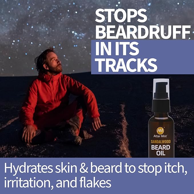 AM Beard Butter &amp Beard Oil for Men Beard Kit – Sandalwood Beard Care Kit for Men – Beard Softener Moisturizer &amp Itch Relief – Mustache Oil – Shea Cocoa Butter Argan Oil Vitamin E – 4 oz