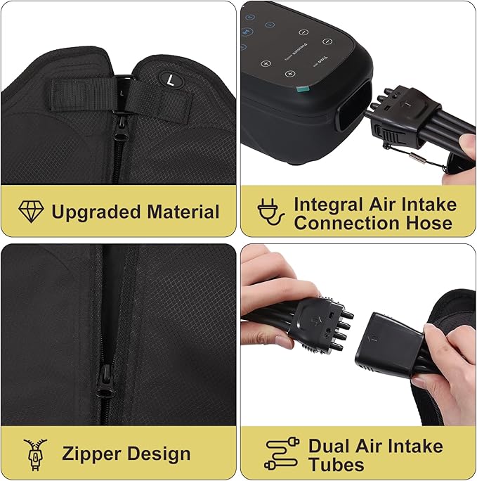 Air Compression Therapy System Leg Massager for Pain and Circulation Full Leg Recovery Boots Cordless Air Compression Boots Fast Recovery Therapy for Athletes M