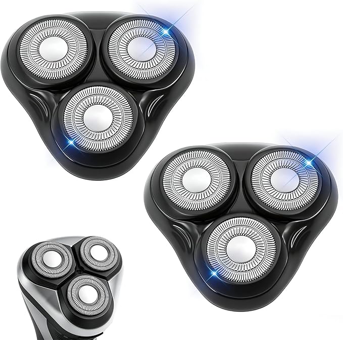 2PACK（Black） Universal Rotary Replacement Shaver HeadCompatible with Remington Shaver Seriesfor R3R4R5R6R7R8SP-3141 and SP-5161 Foils/Blades