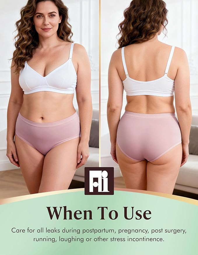 AIRCUTE Washable Adult Urine Incontinence Underwear for Women Leak Proof Absorbent Bladder Protective Panties (Small 5 Pack)