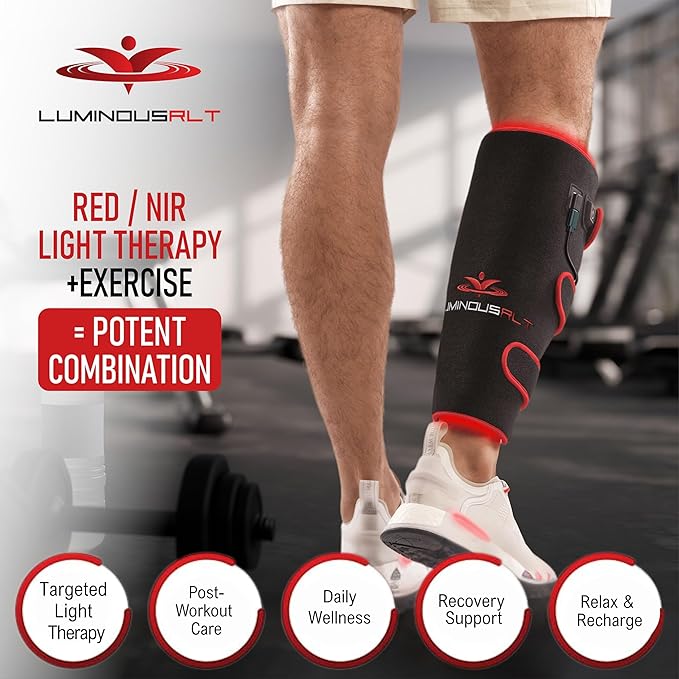 LuminousRLT Red Light Therapy Pad for Arms &amp Legs – Flexible Wrap with 208 Red &amp Near-Infrared LEDs (660nm &amp 850nm) Auto Shut-Off Adjustable Fit