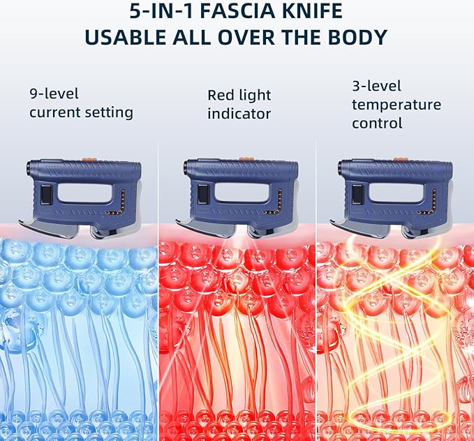 Muscle Relaxation Electric Fascia Knife Multifunctional Massage Tool Muscle Scraper Tool Heated Scraper Massage Tool Applicable to The Whole Body