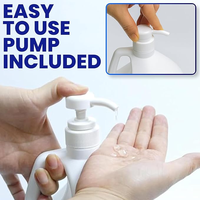 Hand Sanitizer Gel with Pump – 70% Alcohol Bulk Hand Sanitizer – Moisturizing Quick-Dry Non-Sticky Formula – Refillable Bottle for Home Office School Business Use (128 Fl Oz (Pack of 1))