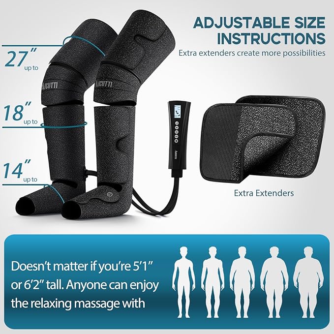 Air Compression Leg &amp Foot Massager with Heat – Relief for Circulation Fatigue &amp Tension – Relaxing Gifts for Dad Mom Men &amp Women – Ideal for Father’s Day Mother’s Day Christmas &amp