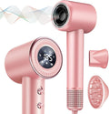 Rudd Hair Dryer with Diffuser High Speed Hair Dryer with Display 110000 RPM Brushless Motor for Fast Drying 200 Million Negative Inoic Low Noise Pink