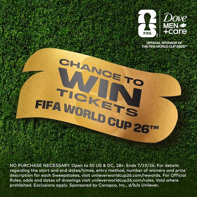 Dove Men+Care FIFA World Cup 2026 Limited Edition Body &amp Face Wash Mixed Pack MicroMoisture Hydration &amp Skin Strengthening 3‑Count