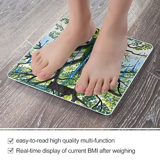 Digital Bathroom Scale for Body Weight Scale with Bright LCD Display High Accuracy Step-On Technology Auto On/Off Suspension Abstraction Digital Scales 400 Lbs /180kg