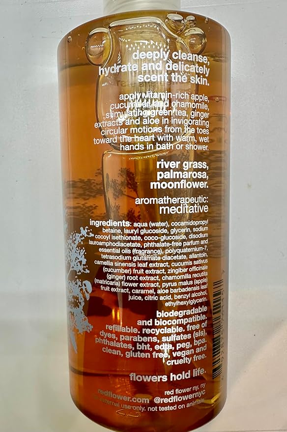 Red Flower Moonflower Body Care Duo: Purifying Body Wash &amp Softening Lotion for Hydrated Smooth and Nourished Skin