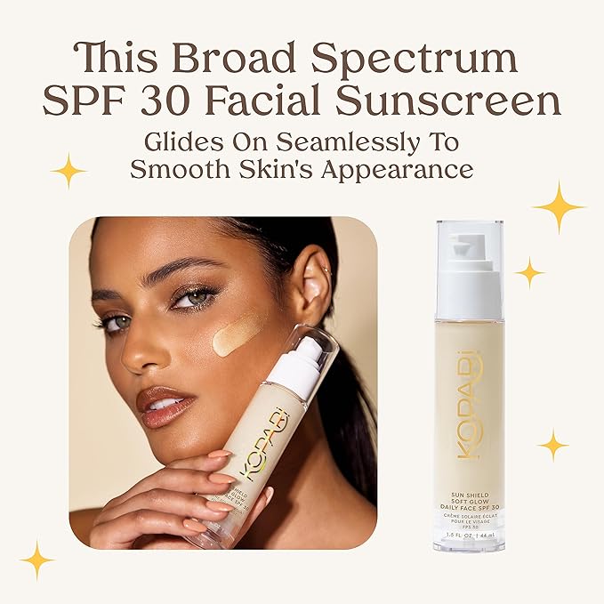 Kopari Sun Shield On-The-Glow Sheer Sunscreen Stick SPF 40 &amp Sun Shield Soft Glow Daily Face SPF 30