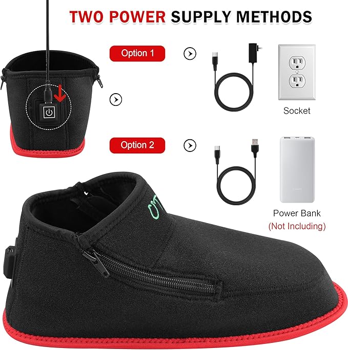 UTK Red Light Therapy for Feet 660nm &amp 850nm Infrared Red Light Therapy Shoe Full Wrapped for Foot Heel and Ankle with Pulse Mode (1 Pack)