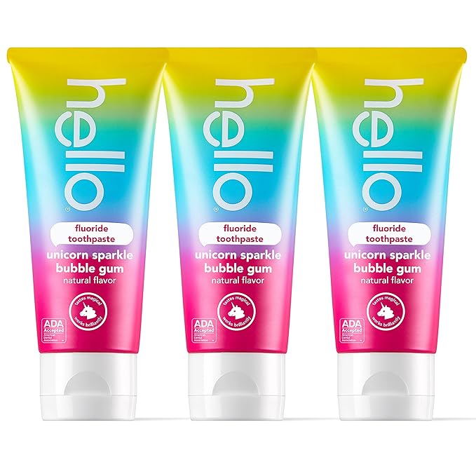 hello Deodorant Variety Pack (Sweet Coconut Fresh Citrus White Sage) &amp Unicorn Sparkle Kids Fluoride Toothpaste