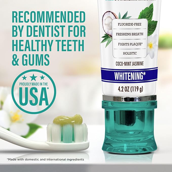 GuruNanda Whitening &amp Fresh Breath Bundle – 7-Day Whitening Strips Hydroxyapatite Toothpaste &amp CocoMint Oil Pulling 16oz for a Brighter Smile &amp Happier Gums