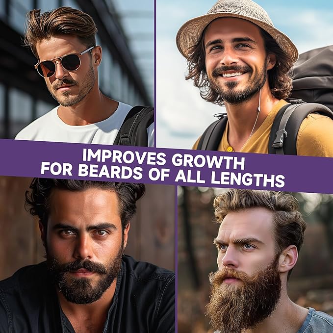 Beard Growth Oil - 5% Concentration Biotin Beard for Men (2 oz) - Natural Mens with Argan Oil Jojoba Oil and Vitamin Growth Softener Moisturizer (Passionate Sunset)